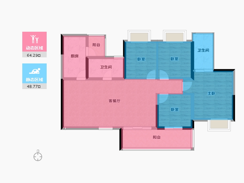 四川省-成都市-凯德世纪名邸东庭-101.64-户型库-动静分区