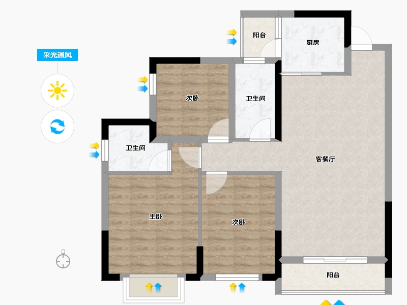 广西壮族自治区-桂林市-兴盛天鹅堡-82.04-户型库-采光通风