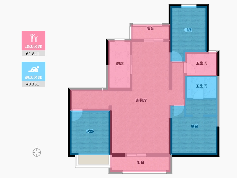 内蒙古自治区-包头市-中国铁建景晟学府-91.97-户型库-动静分区