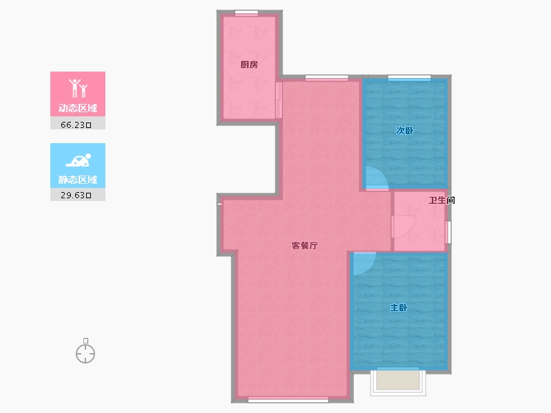 内蒙古自治区-包头市-东方壹号院-87.20-户型库-动静分区