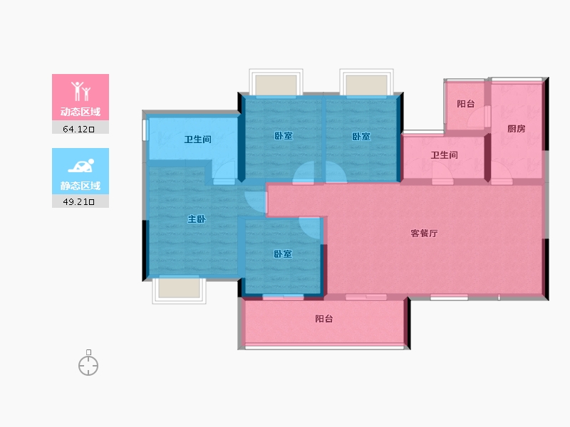 四川省-成都市-凯德世纪名邸东庭-101.00-户型库-动静分区