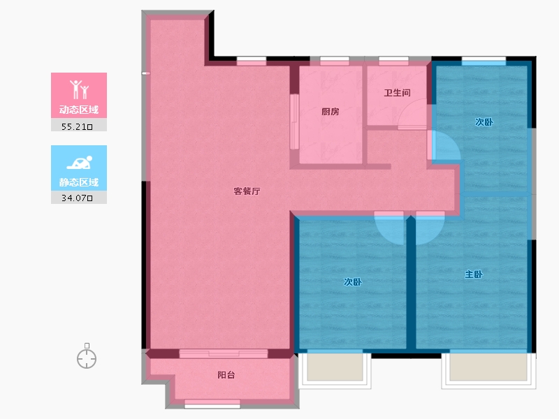 内蒙古自治区-包头市-中国铁建景晟学府-79.78-户型库-动静分区