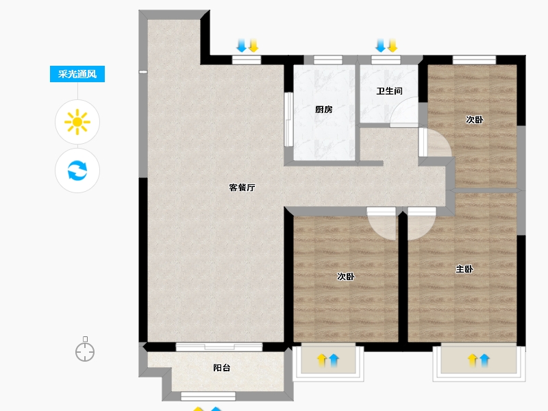 内蒙古自治区-包头市-中国铁建景晟学府-79.78-户型库-采光通风