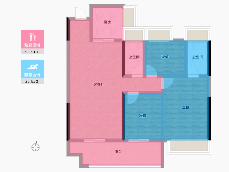 湖北省-孝感市-恒凯首府-78.99-户型库-动静分区