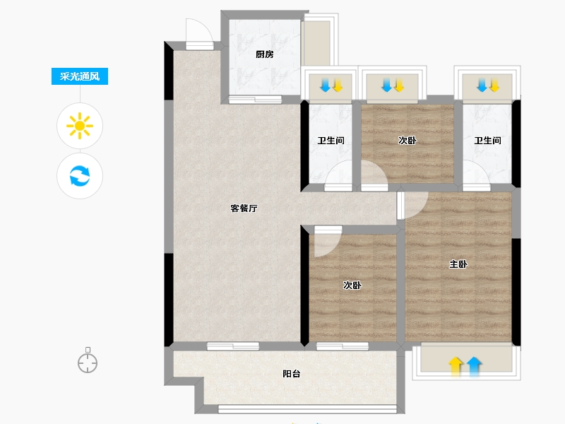 湖北省-孝感市-恒凯首府-78.99-户型库-采光通风