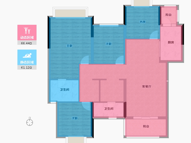 四川省-成都市-仁美熙和府-114.97-户型库-动静分区