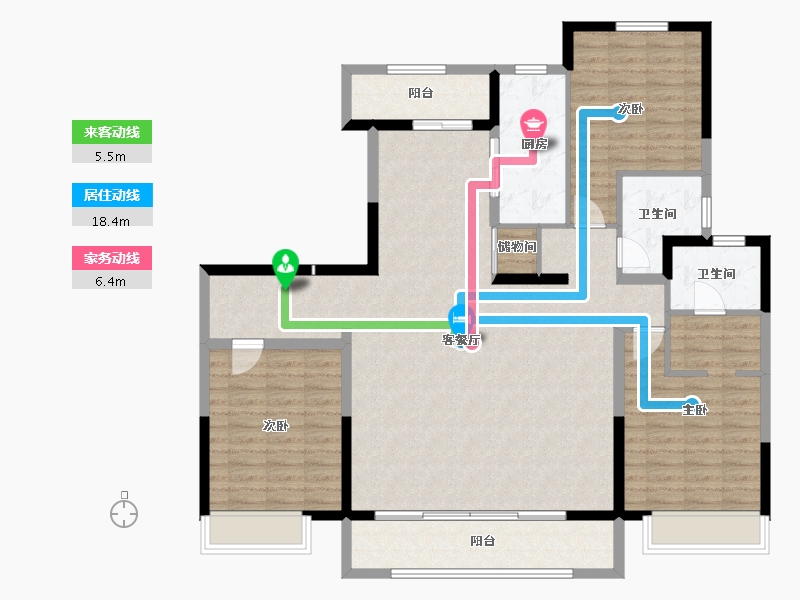 内蒙古自治区-包头市-中国铁建景晟学府-132.80-户型库-动静线