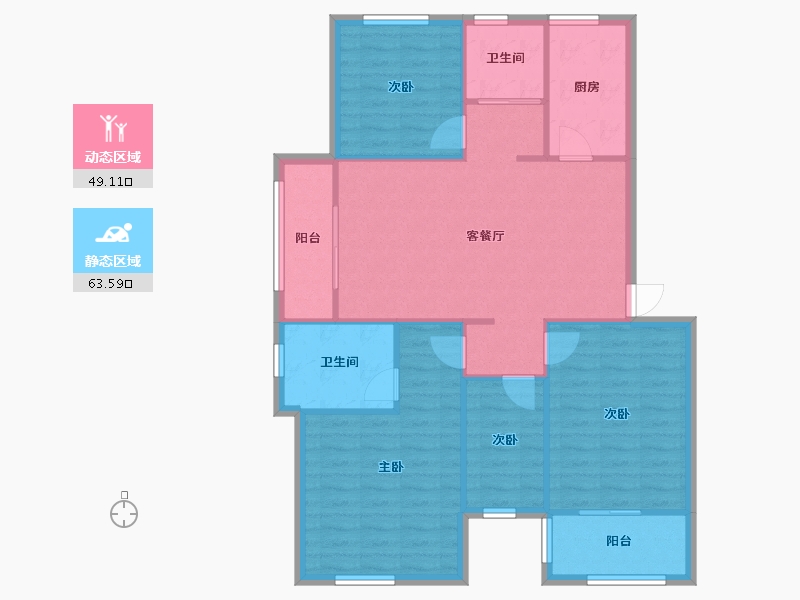 江苏省-淮安市-南方花园-110.00-户型库-动静分区