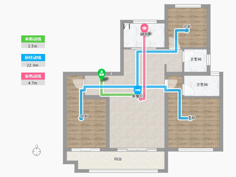 河北省-唐山市-花海国际-86.06-户型库-动静线