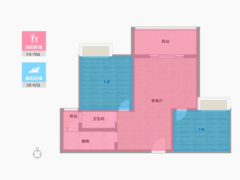 陕西省-安康市-御公馆三期-73.99-户型库-动静分区