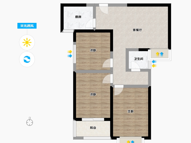 河南省-新乡市-高晟福润城-74.22-户型库-采光通风