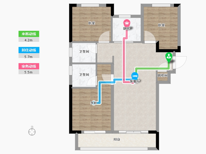 湖北省-宜昌市-阳光城文澜府-88.80-户型库-动静线