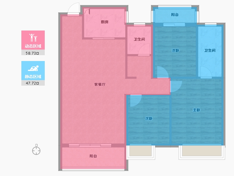 山西省-阳泉市-晋阳壹号院-96.32-户型库-动静分区