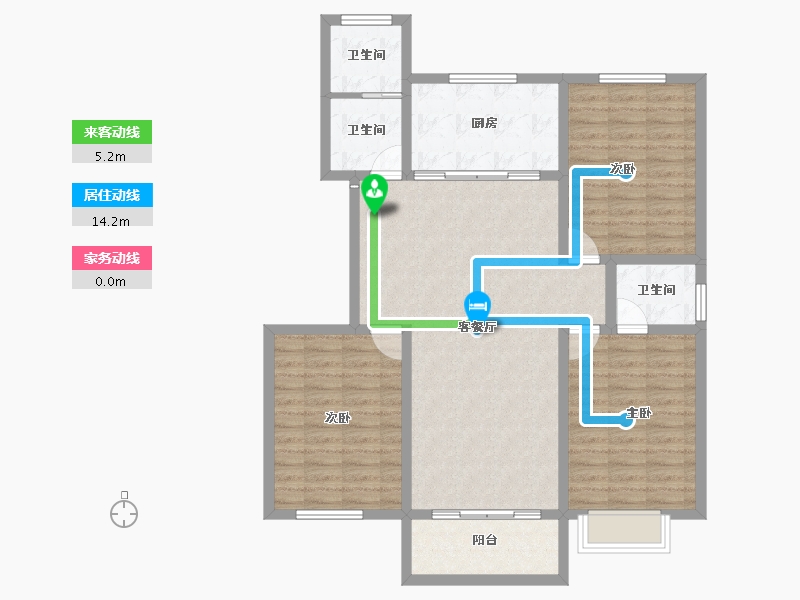 河南省-商丘市-和谐·北大花园-106.00-户型库-动静线