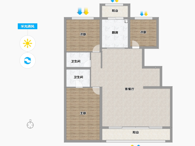 山西省-晋中市-保利·锦上-134.05-户型库-采光通风