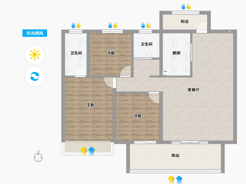 河南省-商丘市-建业神火·江山府-108.23-户型库-采光通风