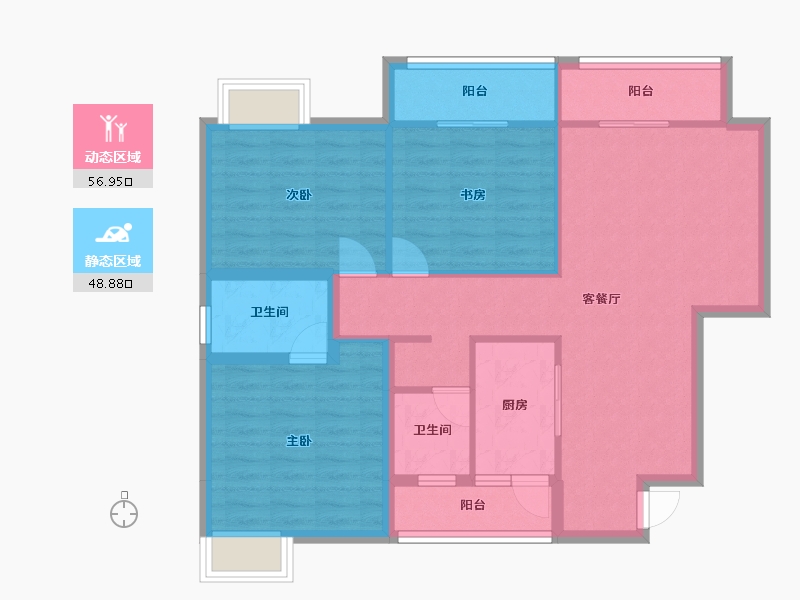 广西壮族自治区-桂林市-漓江大河坊-94.70-户型库-动静分区