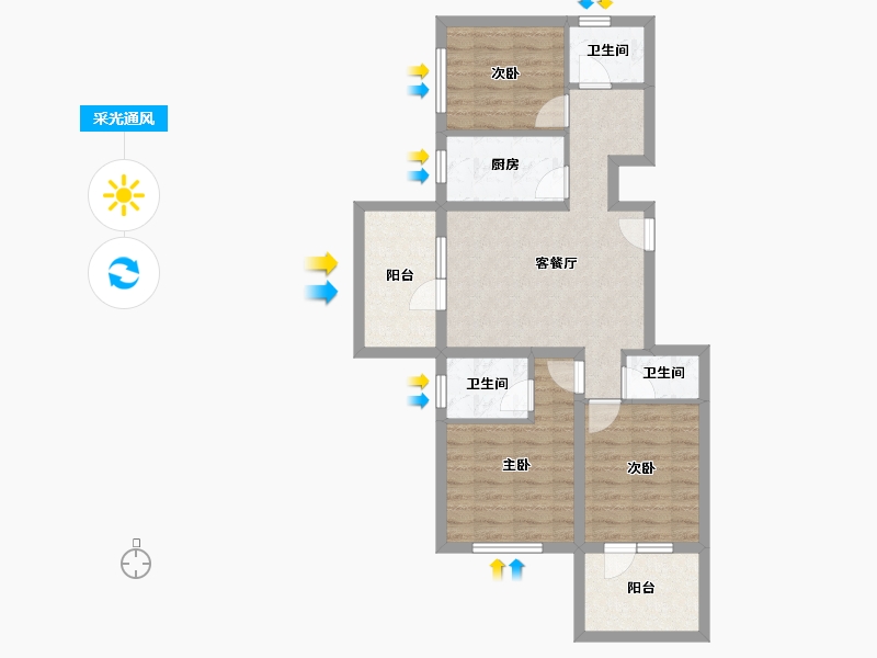 河北省-保定市-逸趣城-75.64-户型库-采光通风