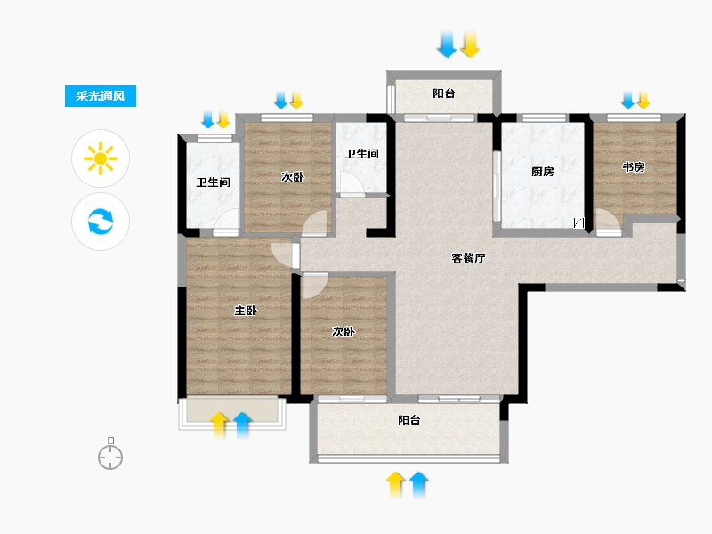 河南省-商丘市-绿地国际会展城-119.90-户型库-采光通风