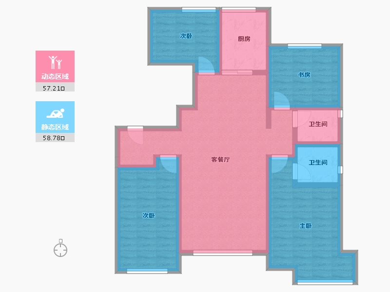 宁夏回族自治区-银川市-金波小区36#-102.66-户型库-动静分区