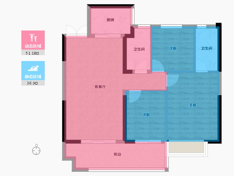 湖北省-十堰市-汉成国宾府-79.50-户型库-动静分区