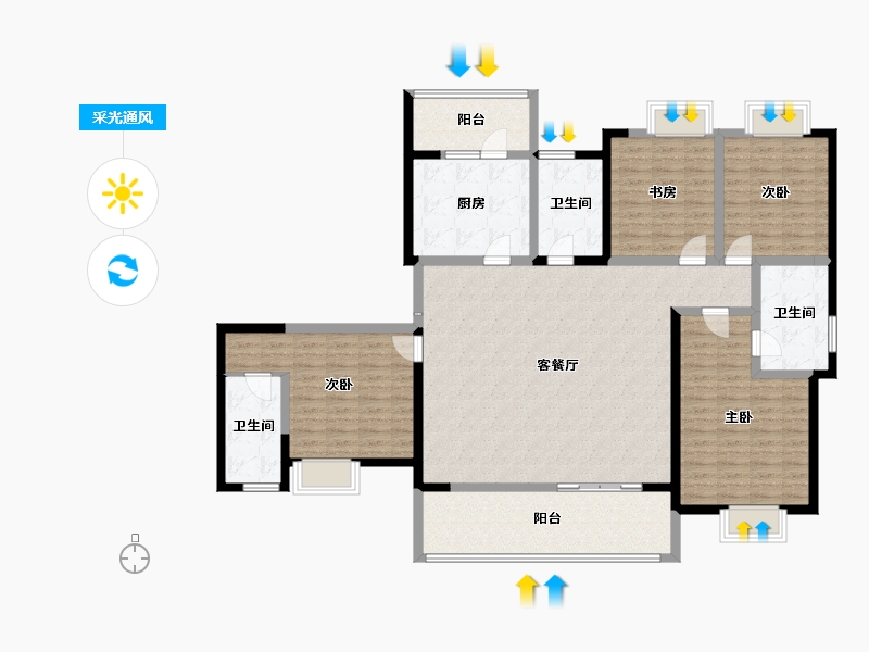 湖北省-宜昌市-兴润兴公馆-158.51-户型库-采光通风