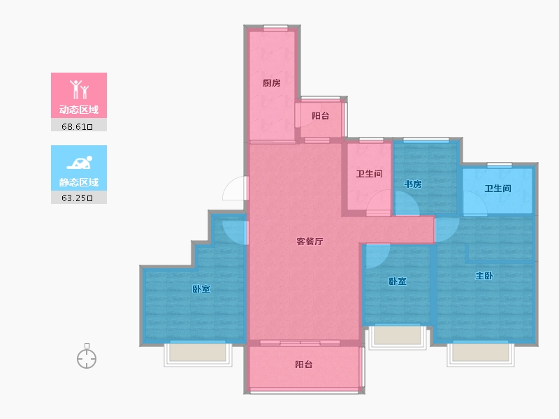 山东省-菏泽市-菏泽恒大御峰-118.40-户型库-动静分区