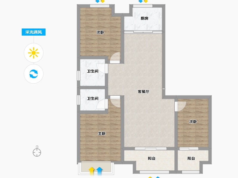 山西省-运城市-西建天茂国宾府-94.01-户型库-采光通风