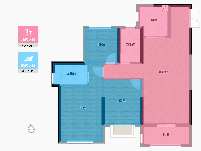 广东省-江门市-嘉福铭著-83.29-户型库-动静分区