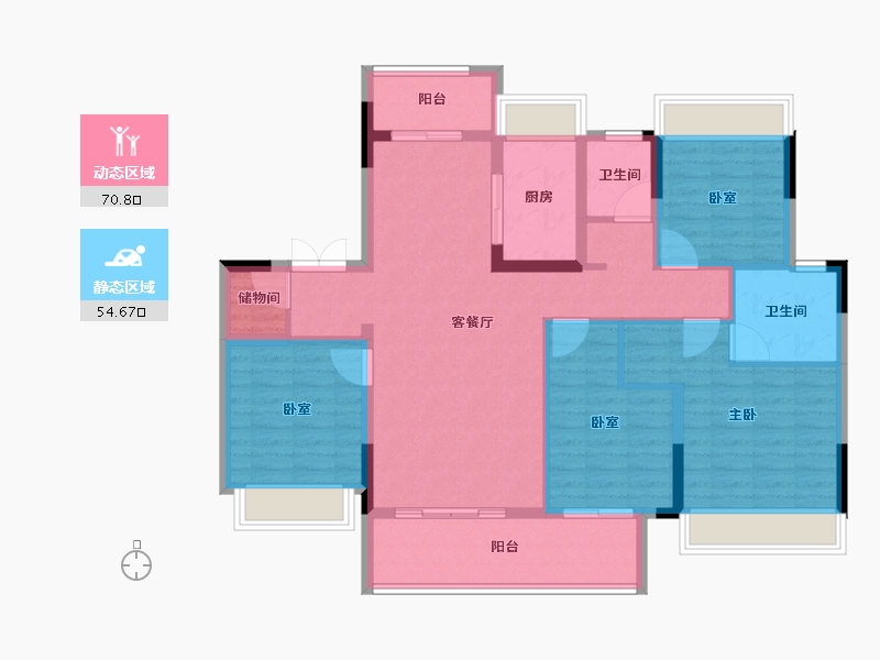 湖北省-十堰市-大家十里桃源-112.80-户型库-动静分区