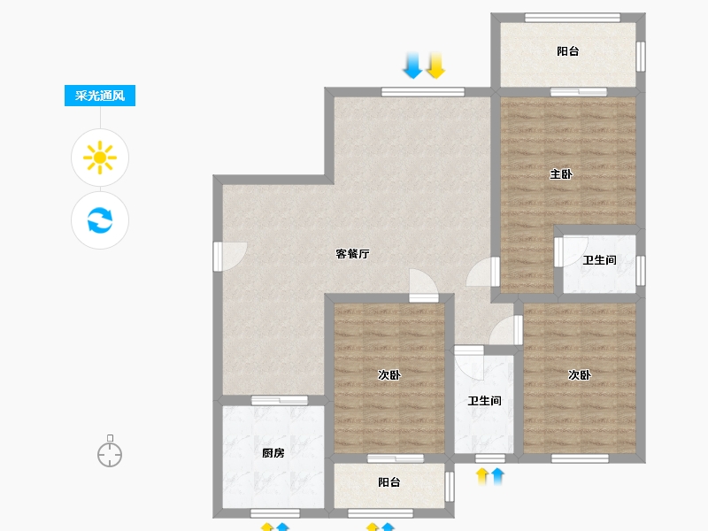 陕西省-西安市-中煤小区-100.00-户型库-采光通风