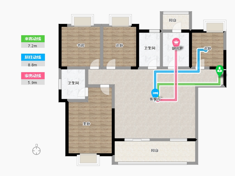 湖北省-宜昌市-兴润兴公馆-134.86-户型库-动静线