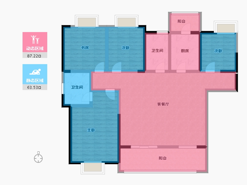 湖北省-宜昌市-兴润兴公馆-134.86-户型库-动静分区