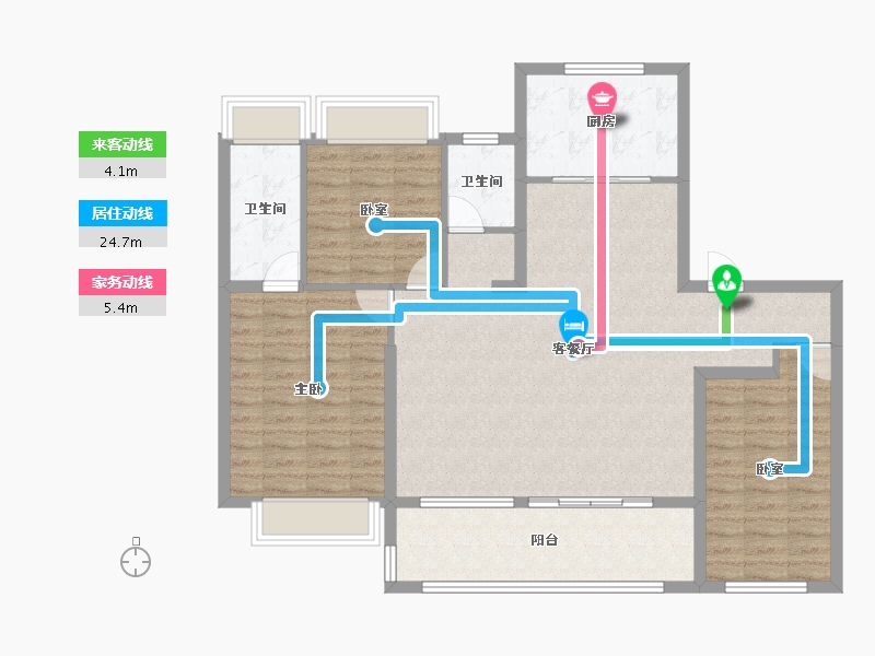 江苏省-泰州市-靖樾东方-111.20-户型库-动静线