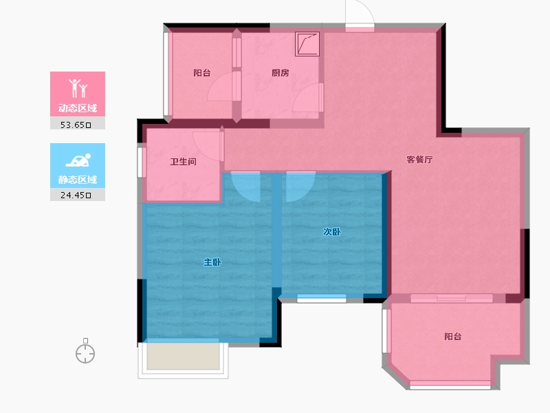 四川省-成都市-心怡中丝园-68.00-户型库-动静分区