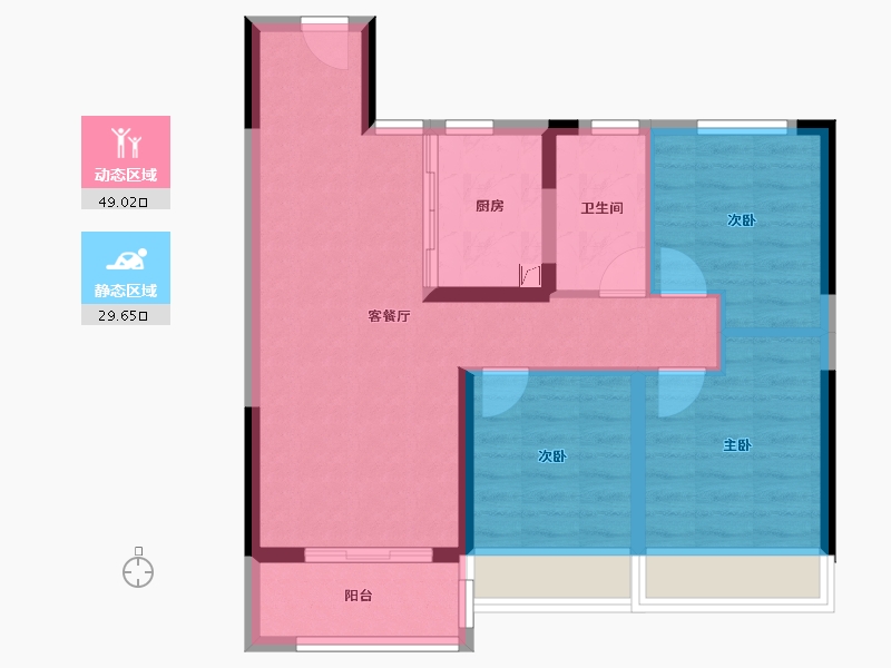 安徽省-芜湖市-伟星国樾-69.96-户型库-动静分区