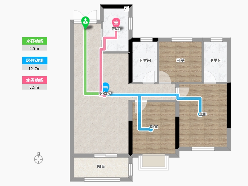 广东省-江门市-嘉福铭著-80.00-户型库-动静线