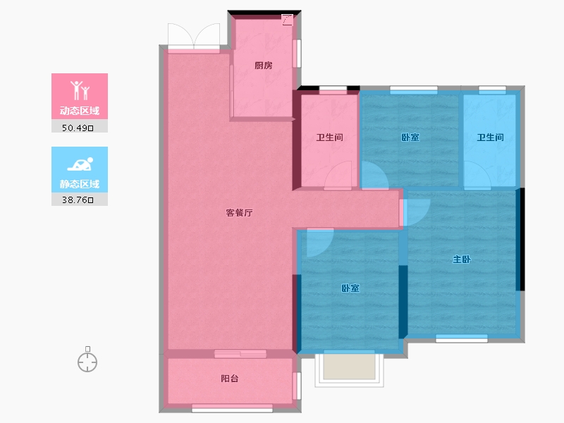 广东省-江门市-嘉福铭著-80.00-户型库-动静分区