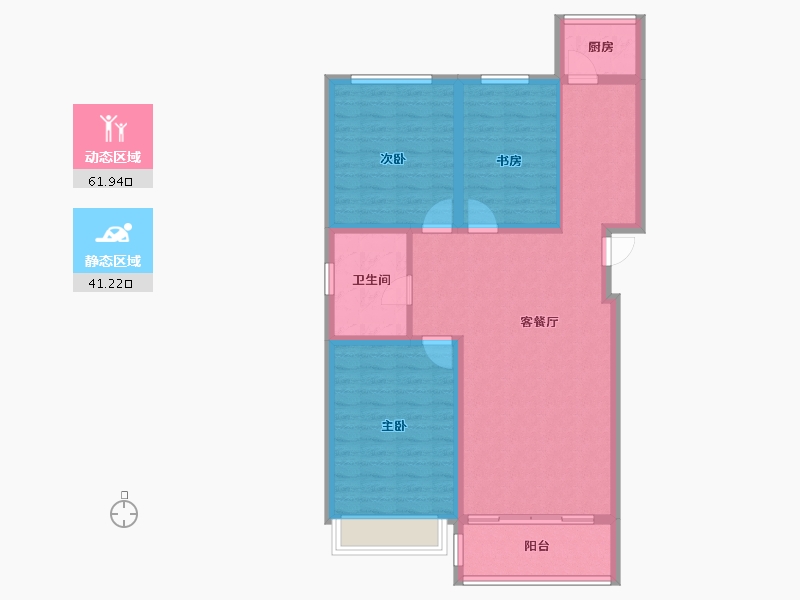 河北省-张家口市-诚品幸福城-92.93-户型库-动静分区