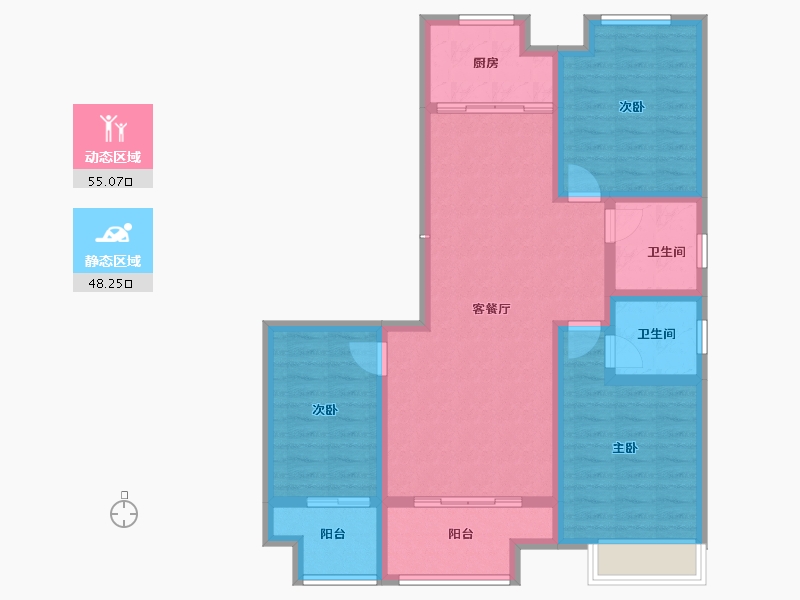 山西省-运城市-西建天茂国宾府-91.88-户型库-动静分区