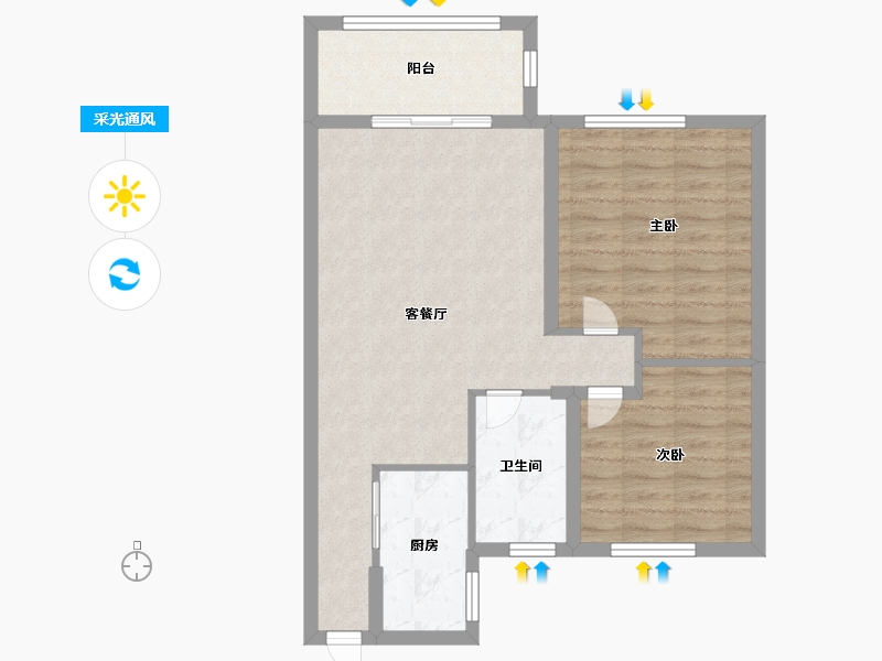 山东省-菏泽市-耿庄家园-70.00-户型库-采光通风