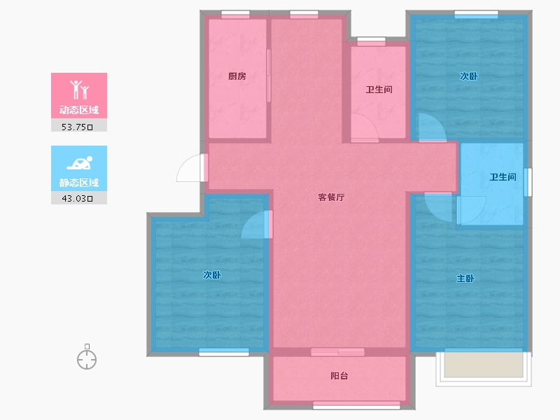 河北省-石家庄市-花溪城-93.00-户型库-动静分区