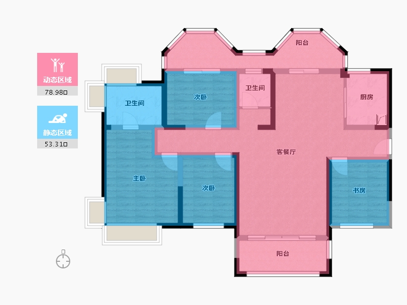 湖南省-常德市-三一翡翠湾-134.00-户型库-动静分区