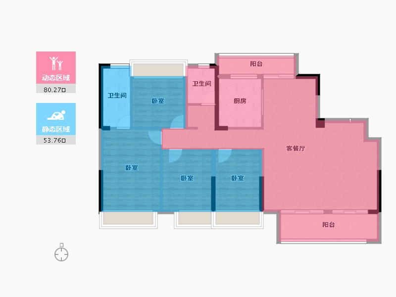 河南省-南阳市-金融街荣府-121.22-户型库-动静分区