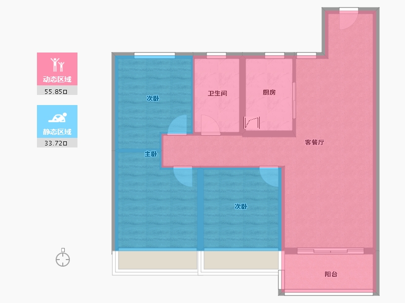 安徽省-芜湖市-伟星印江澜-80.00-户型库-动静分区