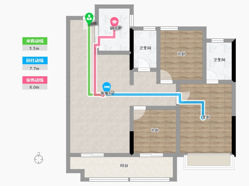 湖北省-孝感市-光明钰府-89.73-户型库-动静线