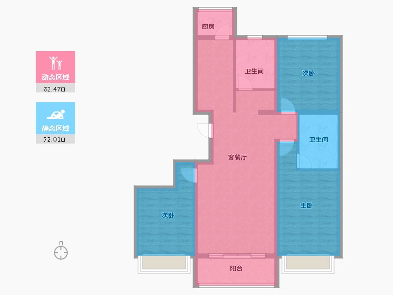 河北省-张家口市-诚品幸福城-102.34-户型库-动静分区