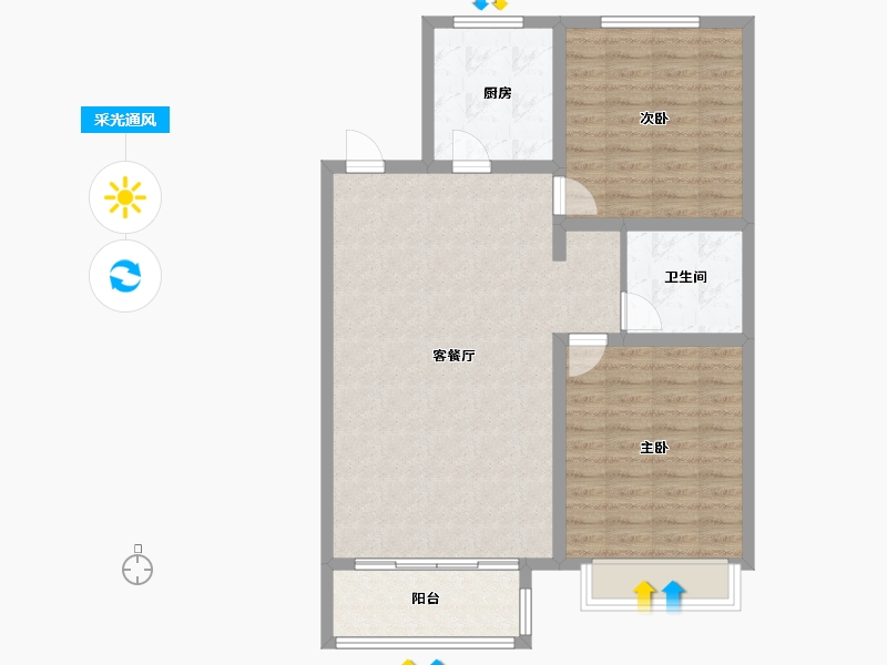 河北省-张家口市-诚品幸福城-89.58-户型库-采光通风