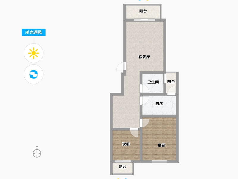 广西壮族自治区-桂林市-东苑国际-68.15-户型库-采光通风