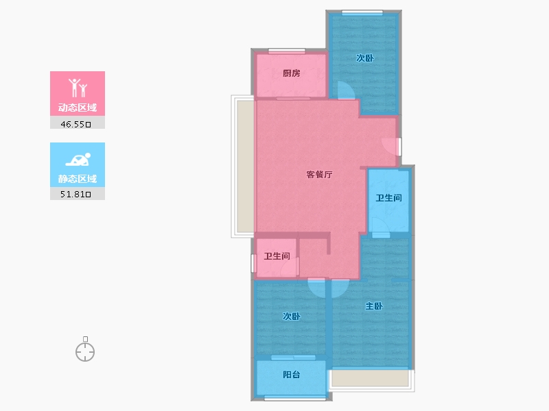 安徽省-芜湖市-伟星印江澜-88.00-户型库-动静分区